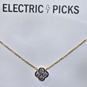 Electric Picks Camilla Yellow Gold Necklace with Clover Pendant